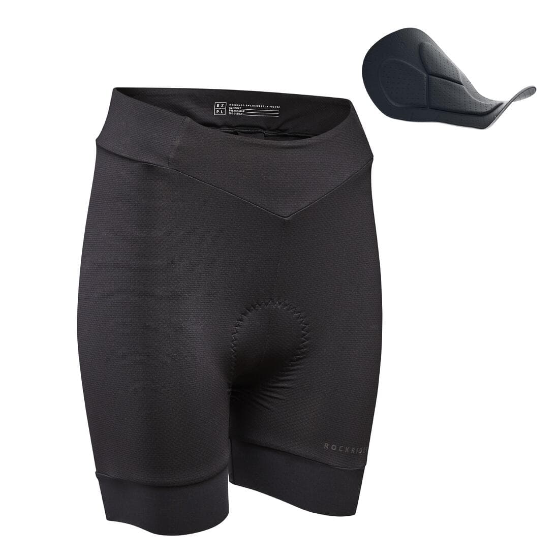 Sous short velo vtt confort 500 femme noir