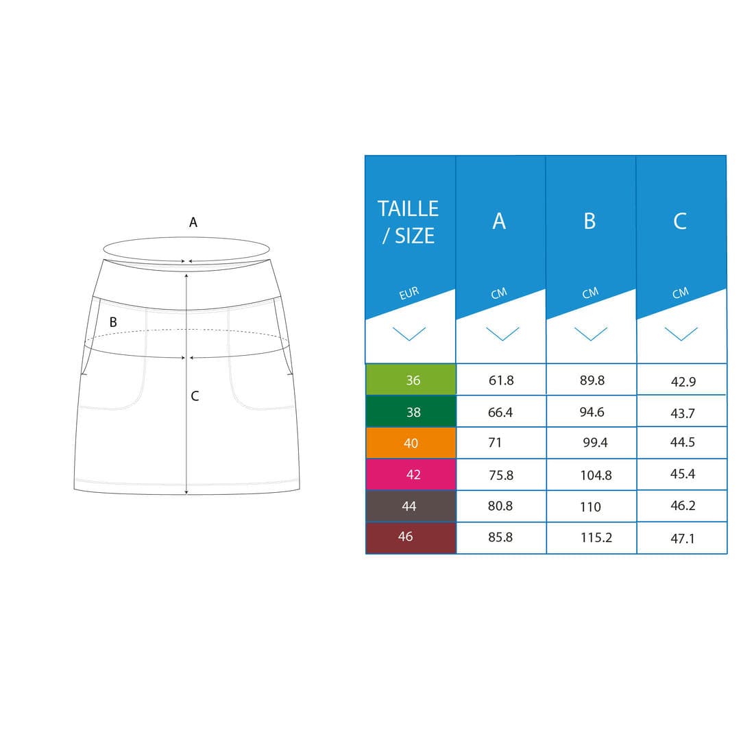 Jupe short golf Femme, WW 500