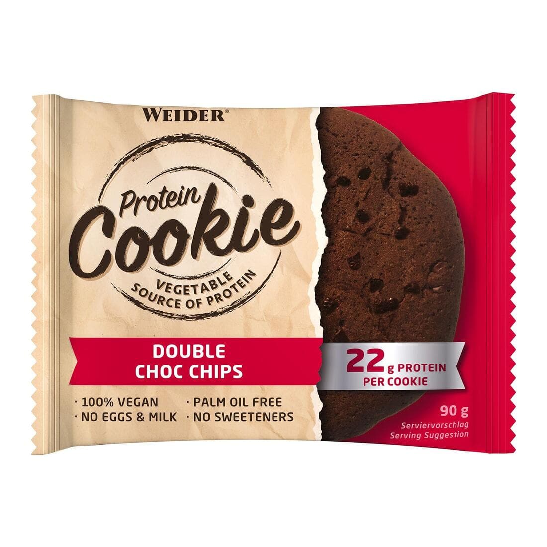 Cookie protéiné double choc chips 100% vegan 90g