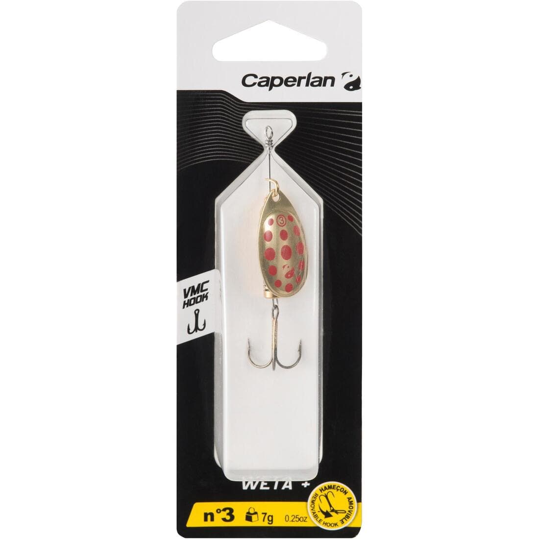 CUILLER TOURNANTE PÊCHE DES CARNASSIERS WETA + #3 ARGENT POINTS ROUGES