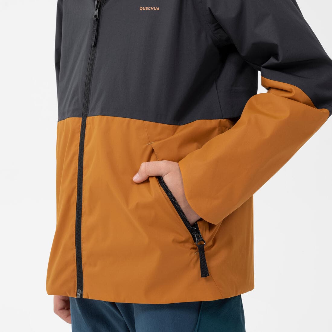 Veste imperméable de randonnée - MH500 grise et - enfant 7-15 ans