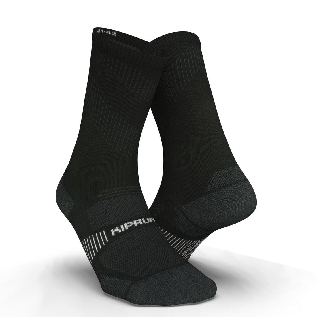 CHAUSSETTES DE RUNNING RUN900 FINES MI-MOLLET NOIRES