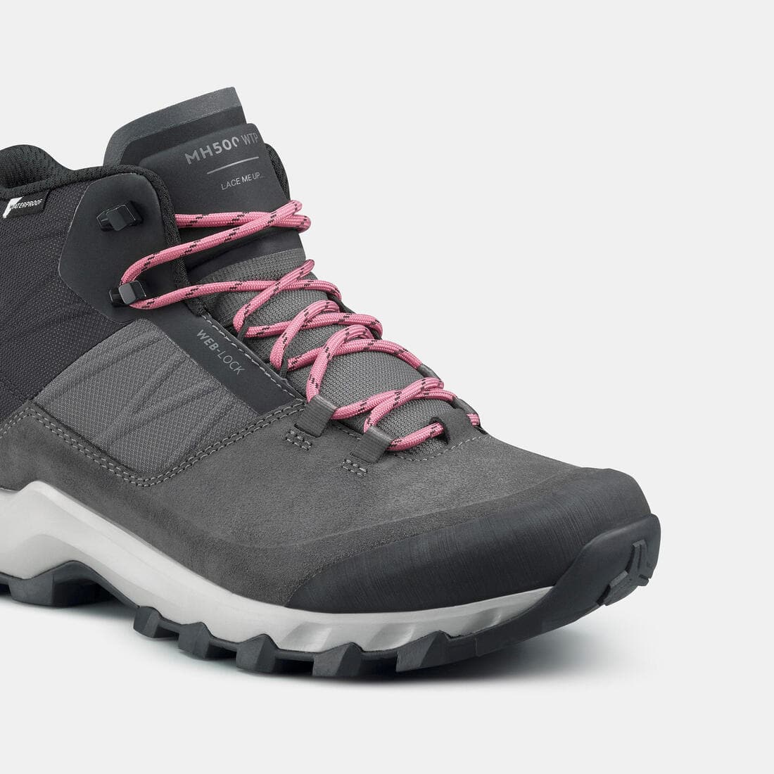 Chaussures imperméables de randonnée montagne - mh500 mid - femme