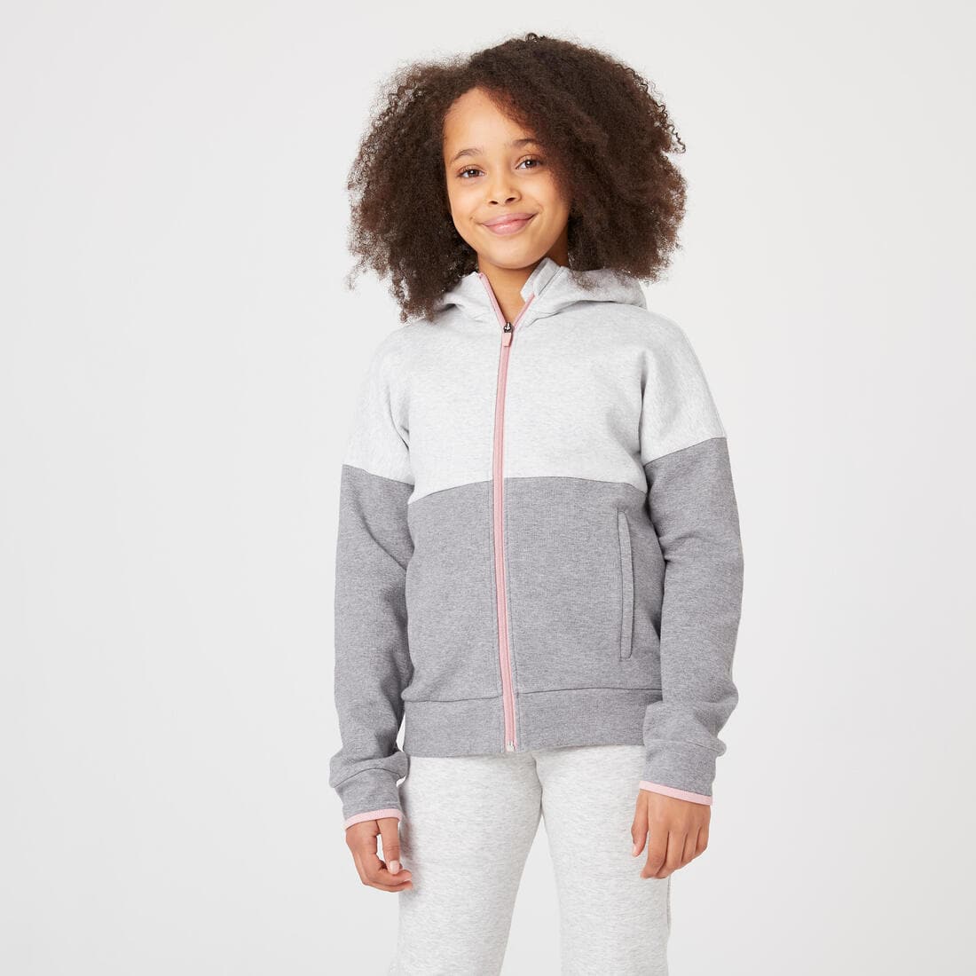 Sweat zippé à capuche enfant coton respirant - 900