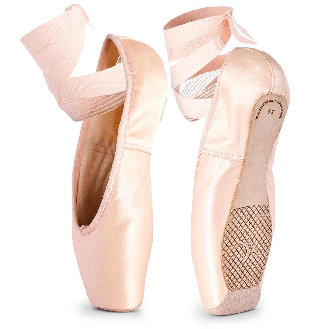 Pointes de danse avec semelles souples débutante, beige