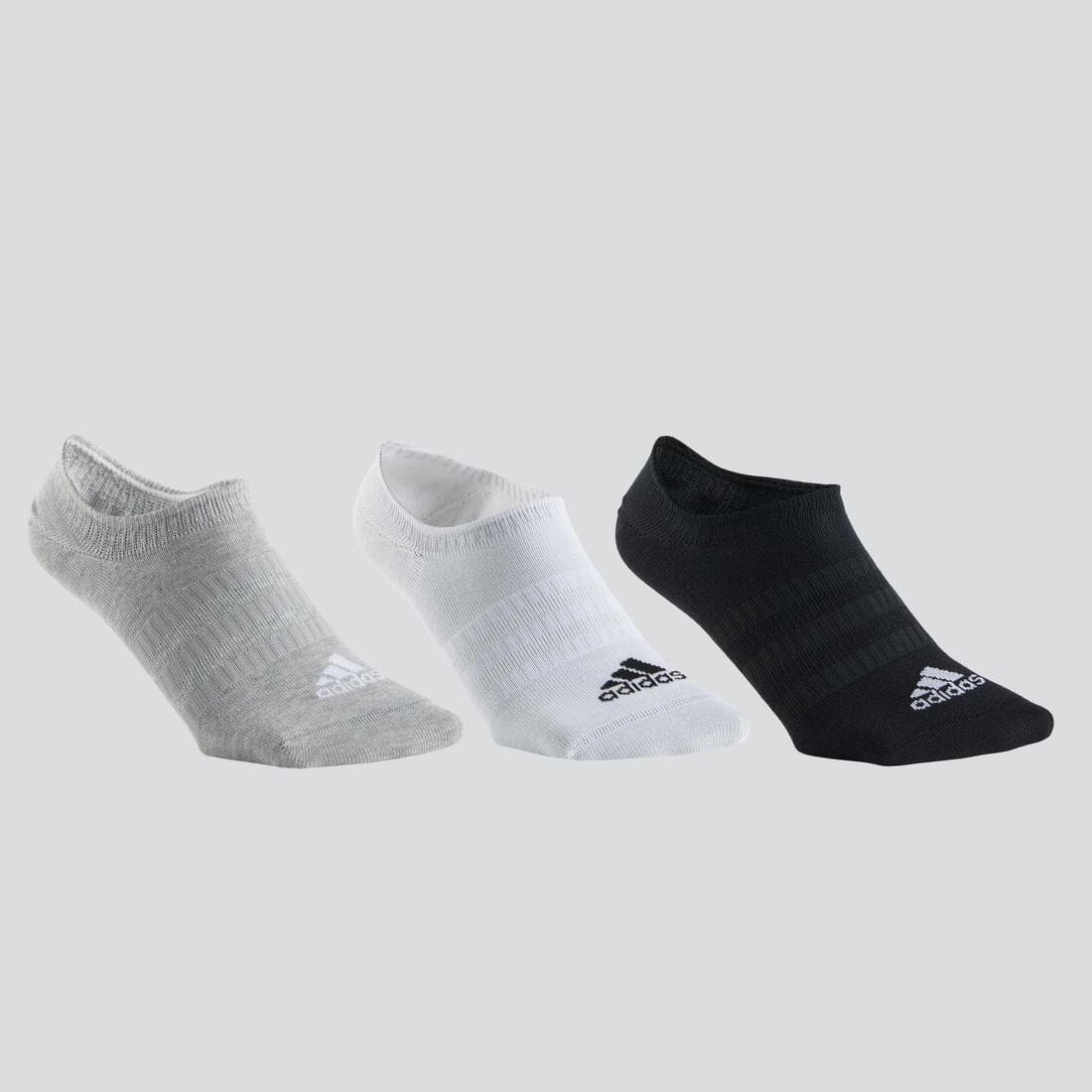 CHAUSSETTES ADIDAS BASSES NOIR BLANC GRIS LOT DE 3