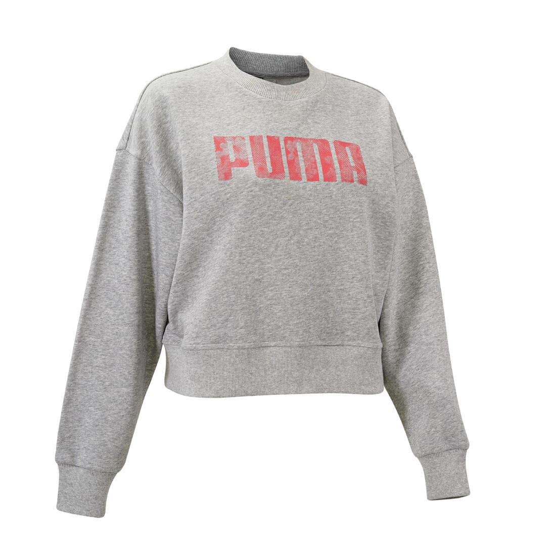 Sweat crop top PUMA coton femme gris