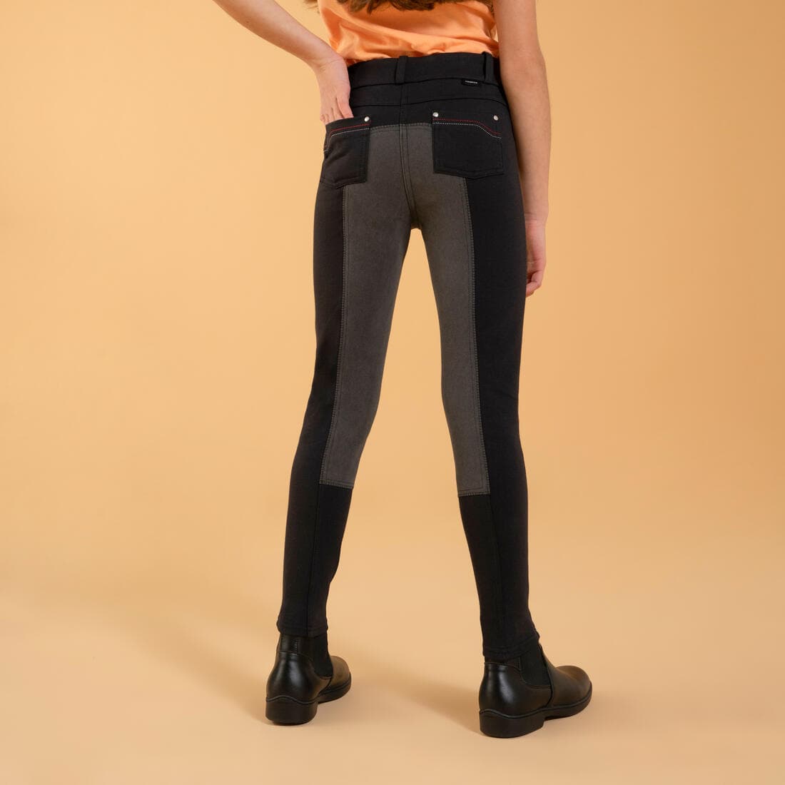 Pantalon équitation fond de peau Enfant - 180 noir