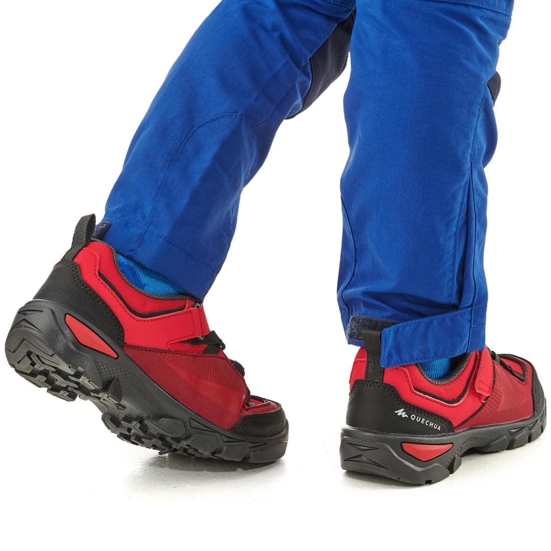 Chaussures de randonnée enfant avec scratch MH120 LOW rouges 28 AU 34