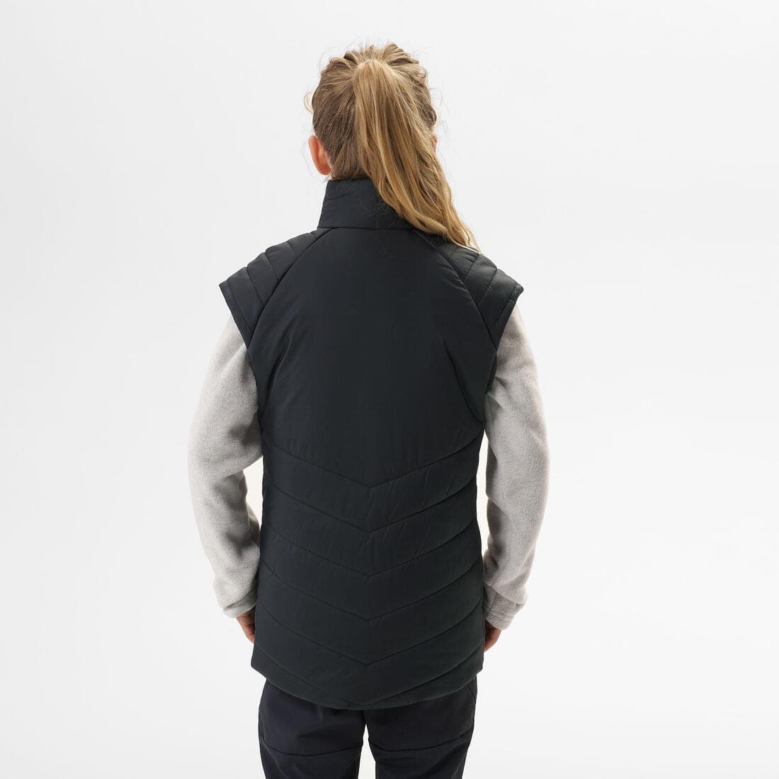 GILET DOUDOUNE DE RANDONNÉE - HYBRIDE GRIS FONCE - ENFANT 7-15 ANS