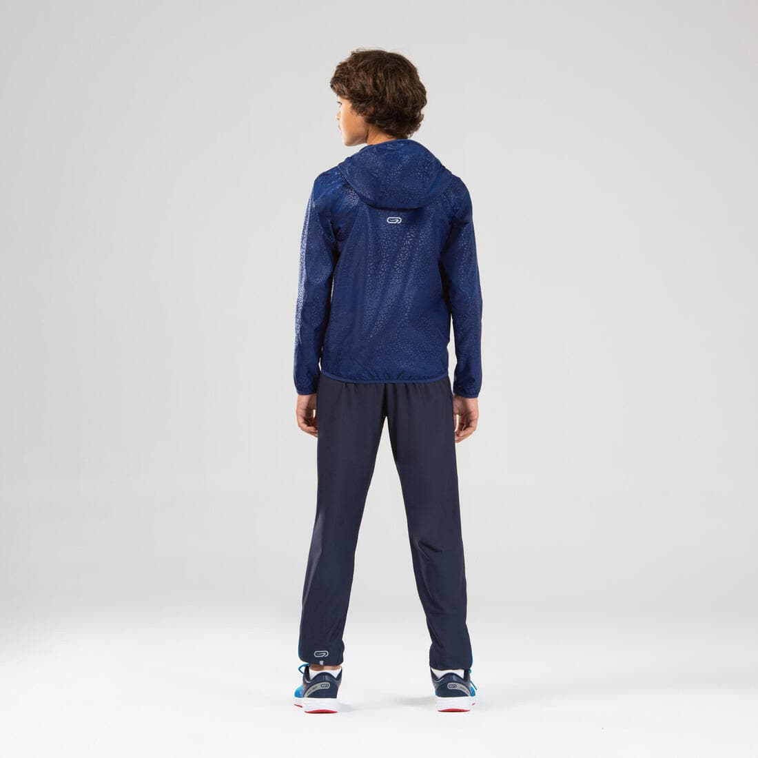 Veste coupe vent enfant pour l'athlétisme Kalenji AT 100 bleue