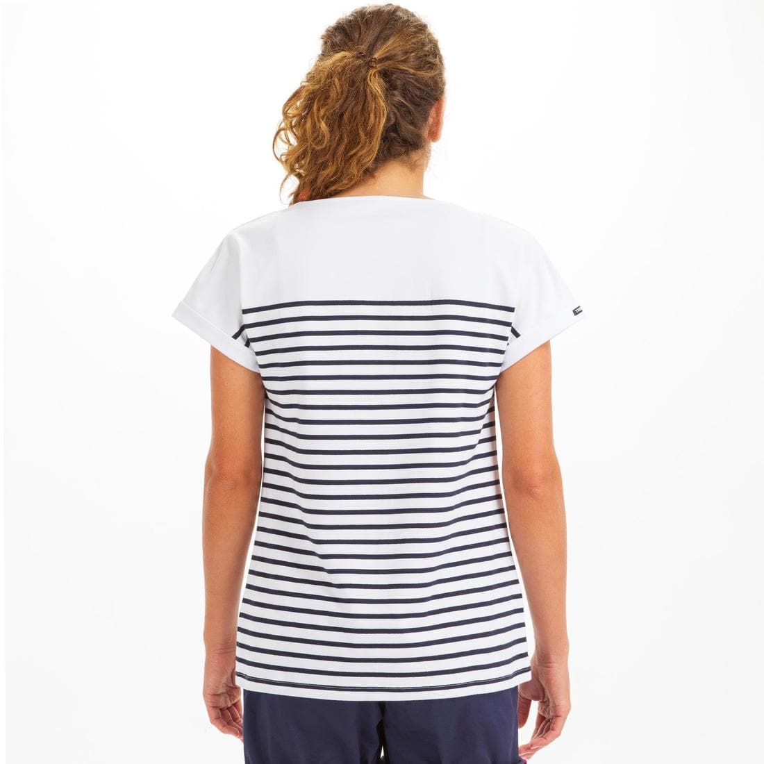 T-Shirt Manches courtes - marinière de voile Sailing 100 Femme