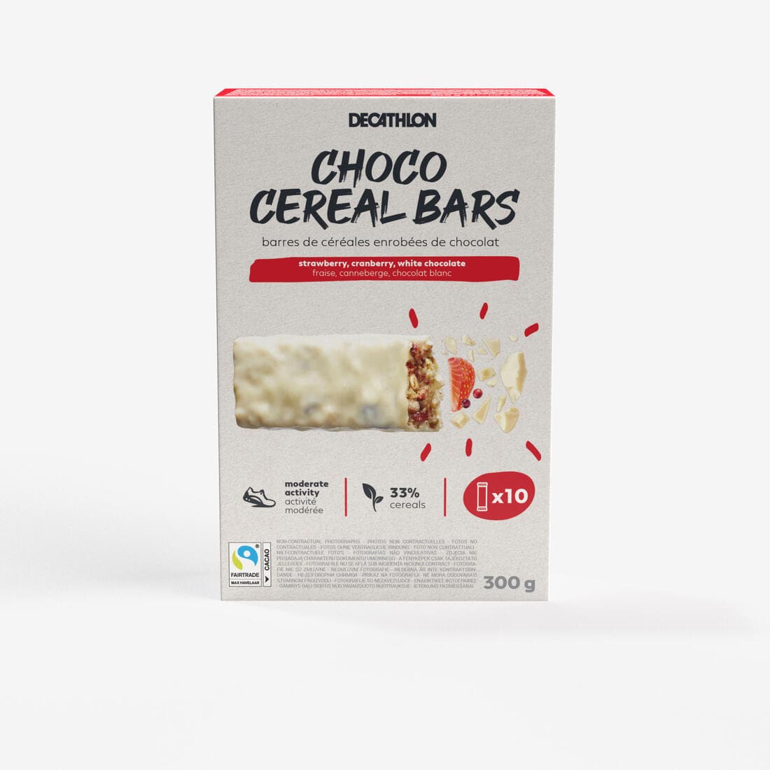 BARRE DE CEREALES ENROBEE X10 CHOCOLAT BLANC & FRUITS ROUGES