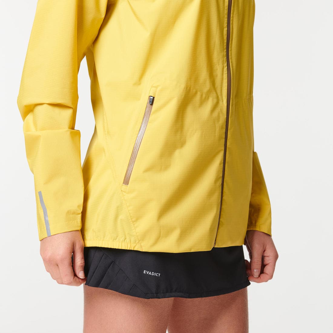 Veste imperméable de running & trail running Femme - KIPRUN Run 500 Rain Jaune