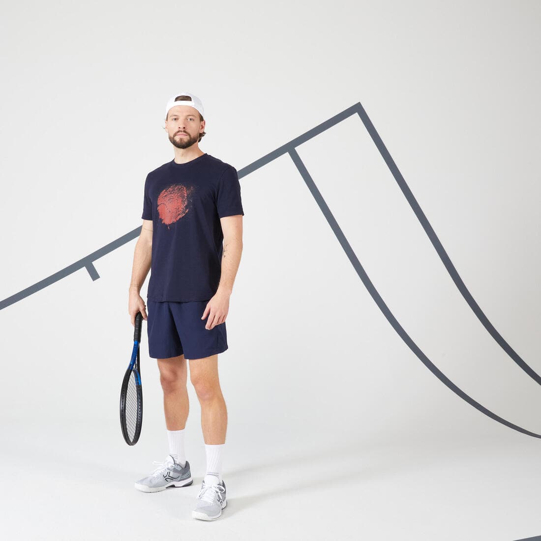 T-shirt de tennis homme - tts soft blanc cassé