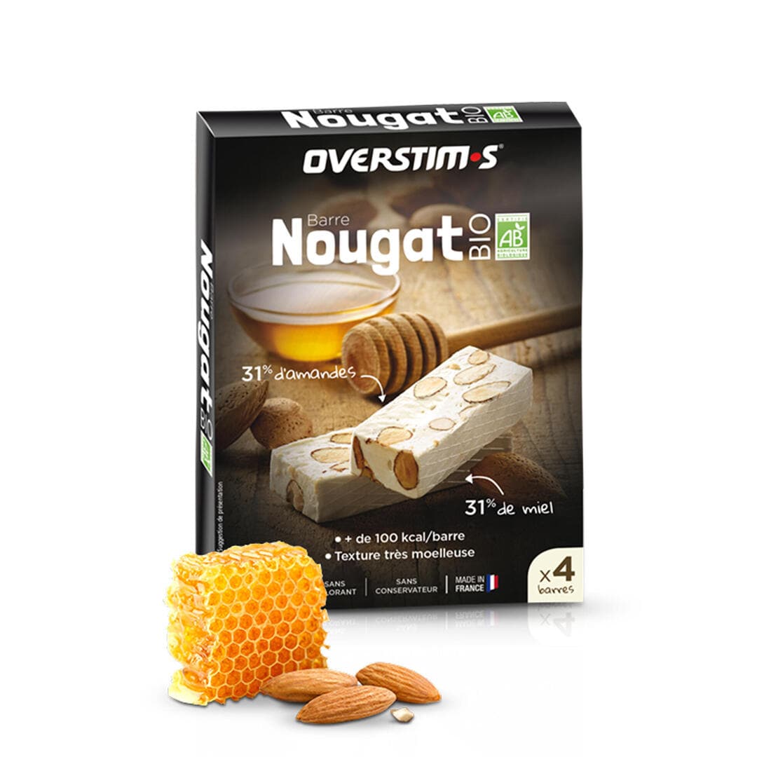 Overstims Barre Nougat bio - 4x25g