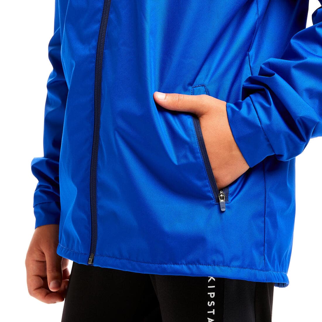 VESTE COUPE PLUIE DE FOOTBALL T500 ENFANT BLEUE