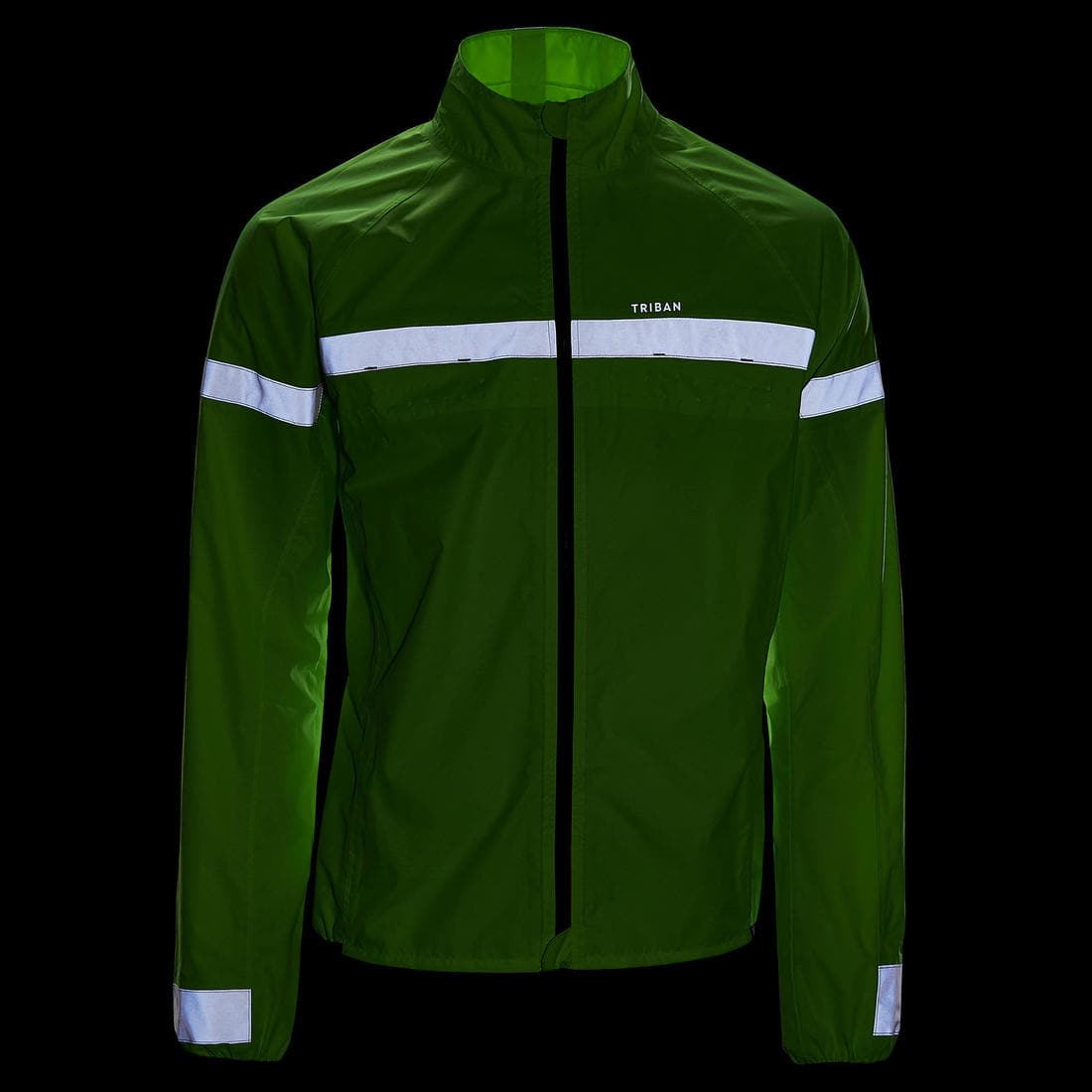 Veste vélo route  manches longues coupe-pluie homme - RC120 visible EN1150