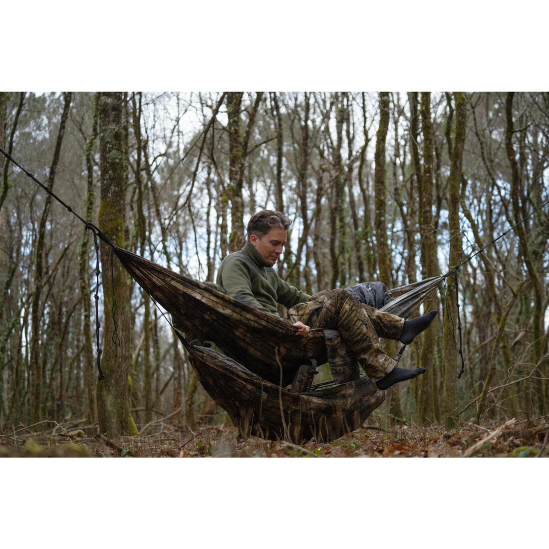 Hamac Bushcraft Résistant 1 personne Camouflage Furtiv