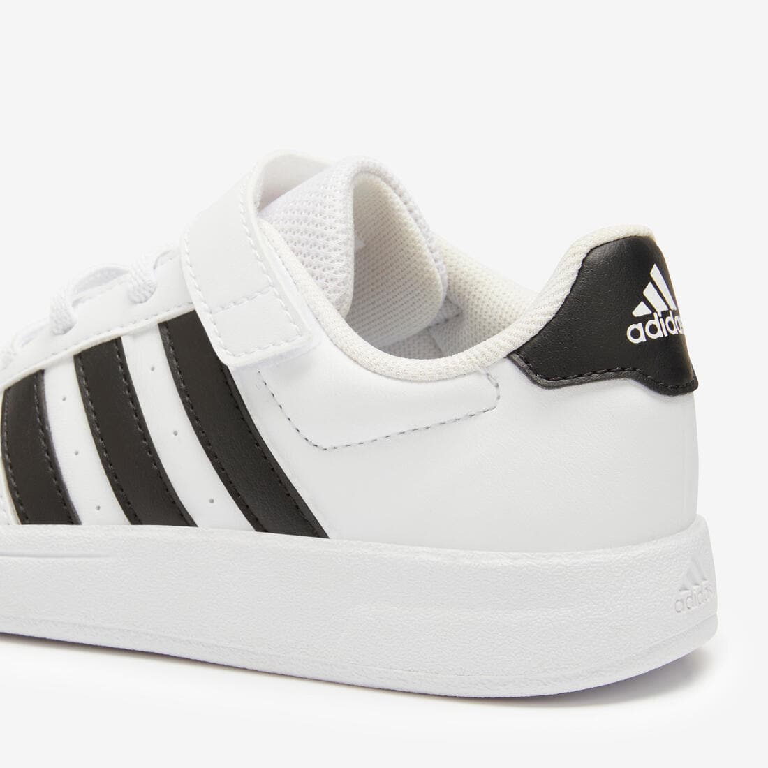 Baskets à scratch enfant - ADIDAS BREAKNET blanc/noir