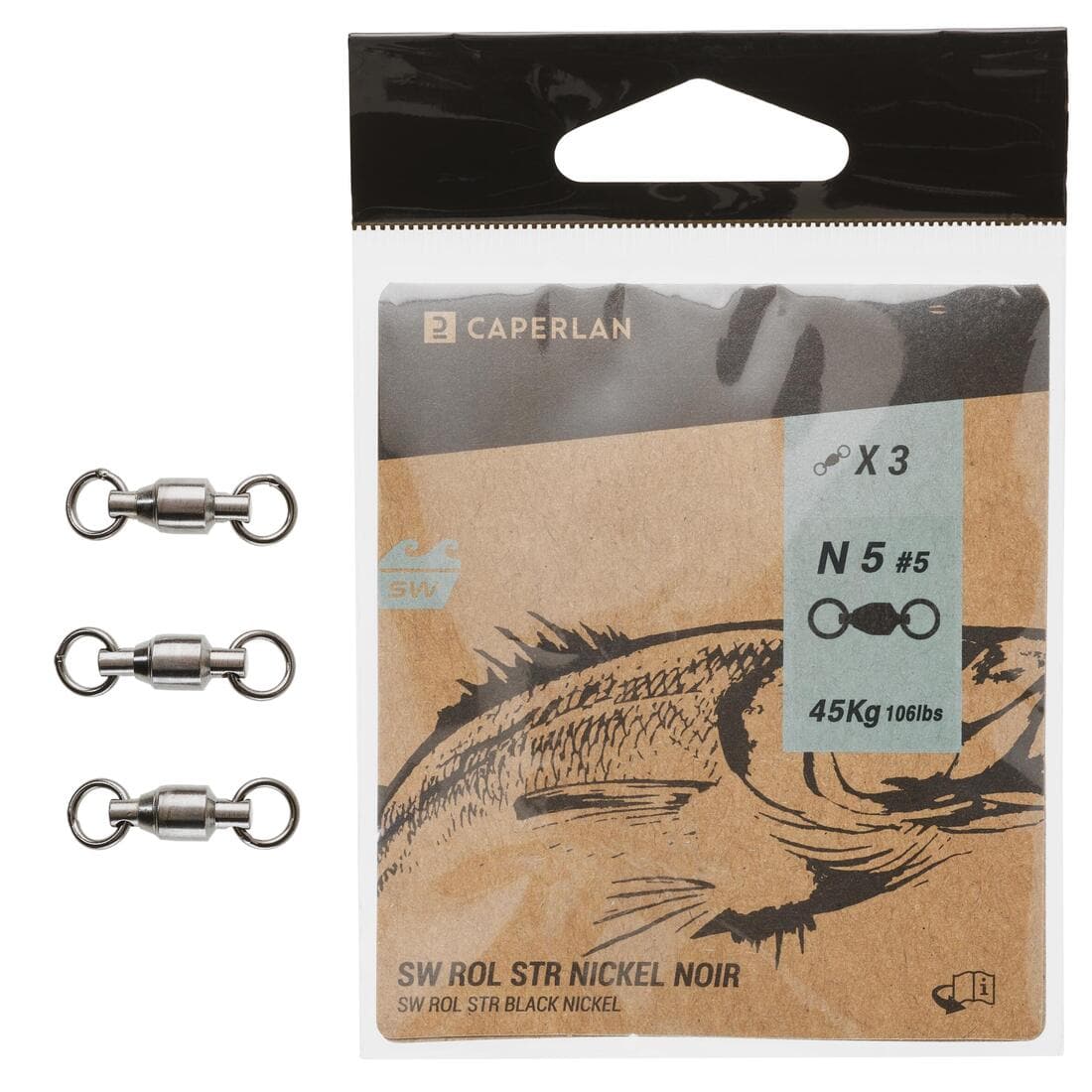 Émerillon pêche swivel strong BLACK N SW x3