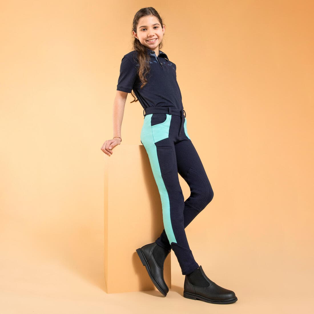 Pantalon équitation  Enfant - 120 marine et