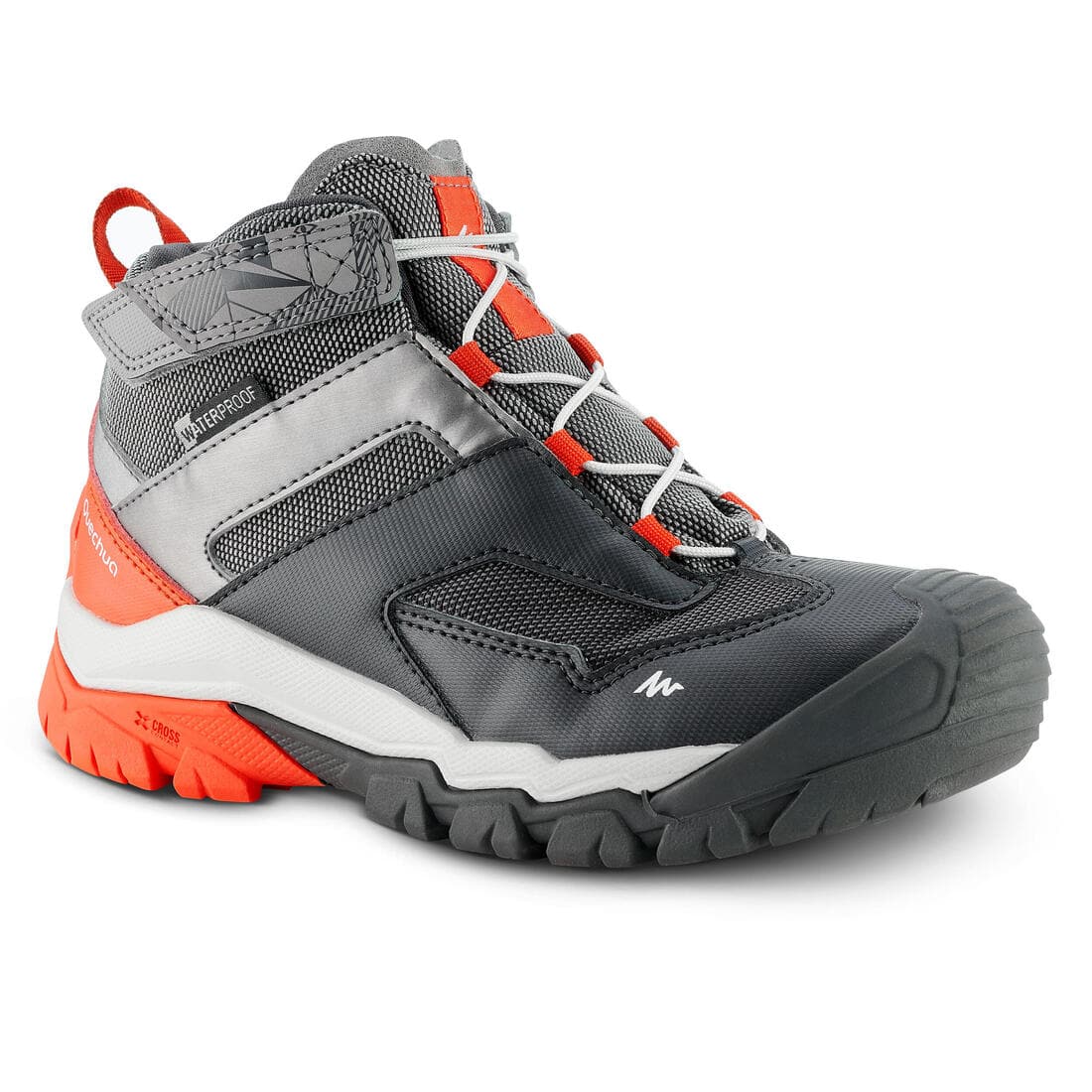 Chaussures imperméables de randonnée -CROSSROCK MID grises- enfant 28 AU 34