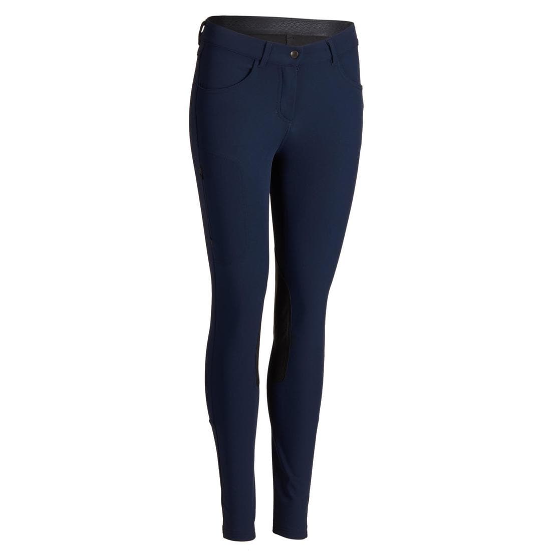 Pantalon équitation basanes agrippantes Femme - 500 marine