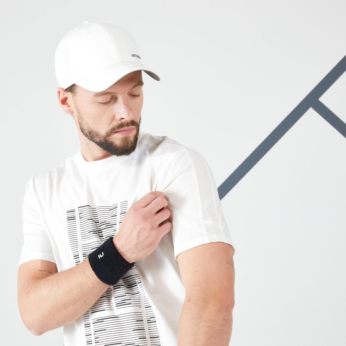 T-shirt de tennis homme - tts soft blanc cassé