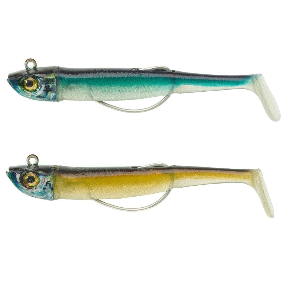 COMBO shad texan anchois ANCHO 70 6gr BLANC/DOS en mer