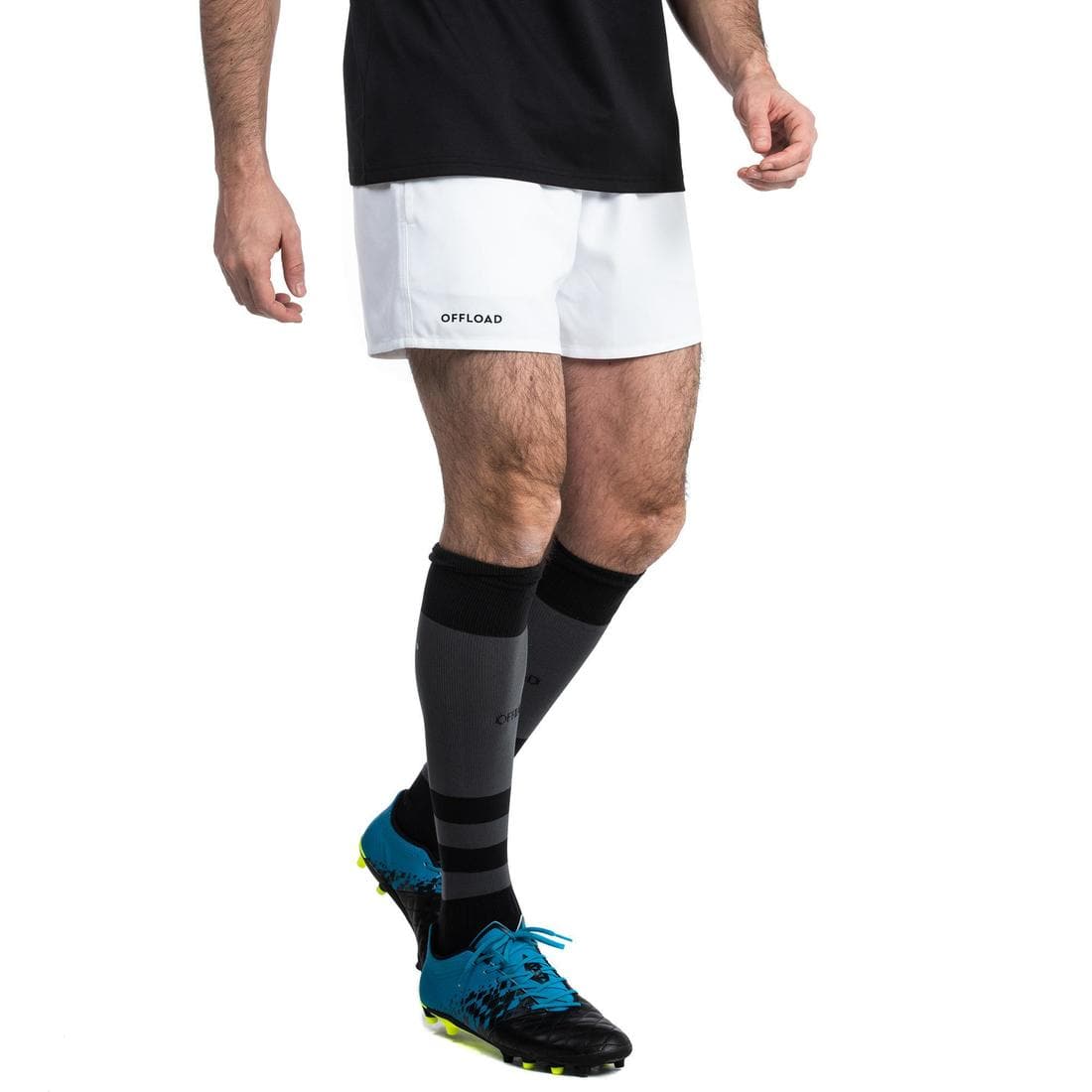 Chaussettes hautes de rugby homme R500 noire