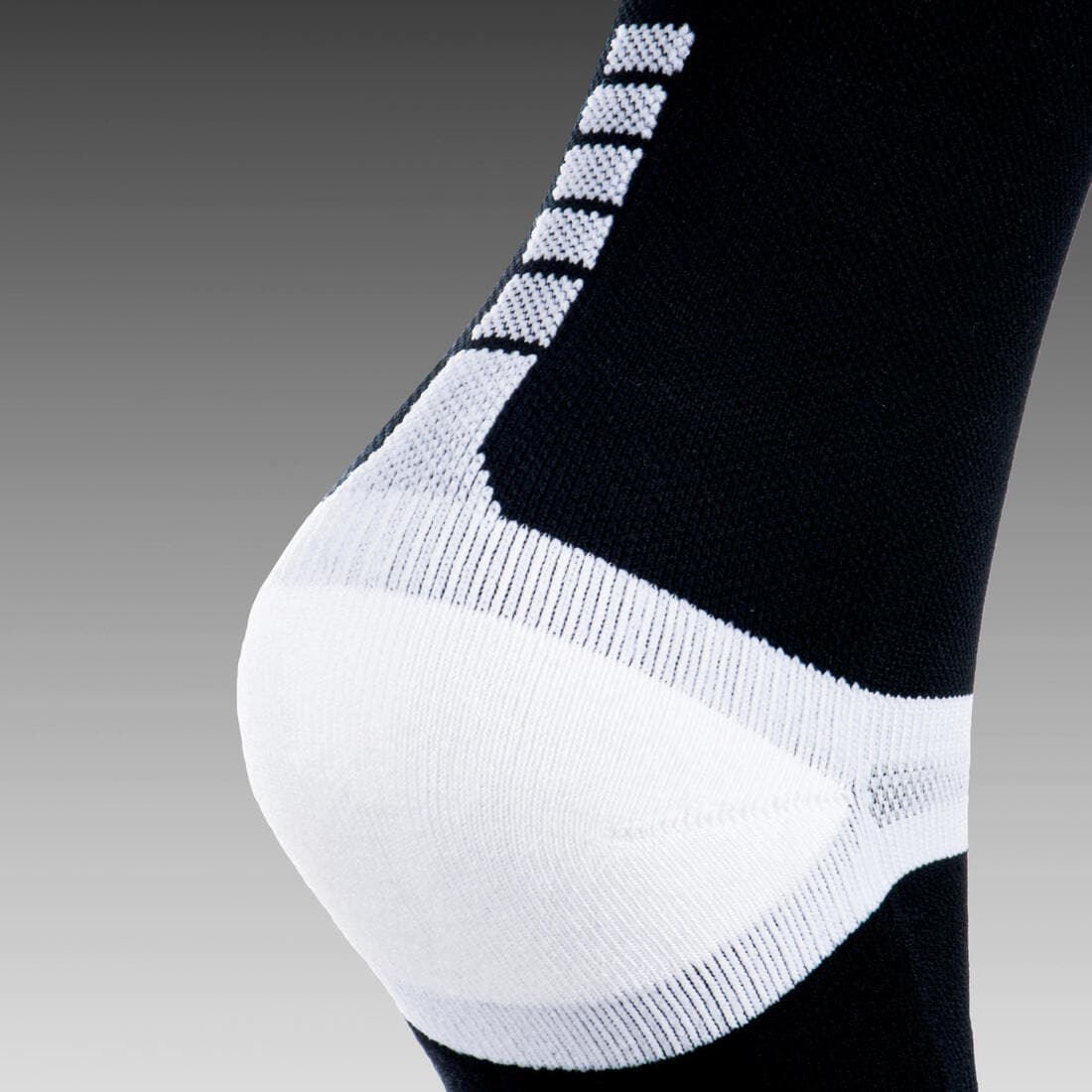 Chaussettes de handball compressives hautes adulte H900 noir/blanc