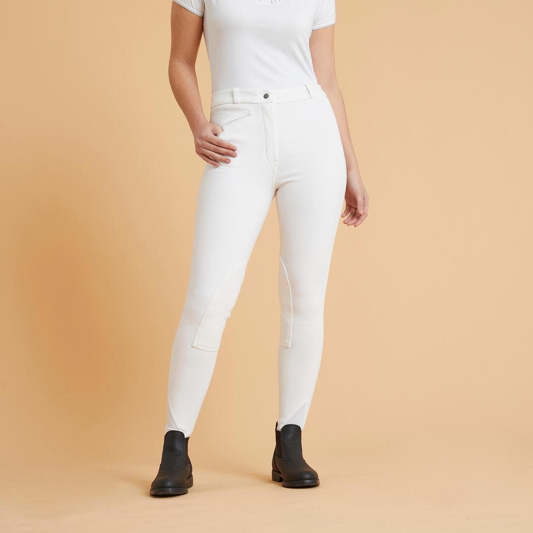 Pantalon de concours équitation Femme - 100 blanc