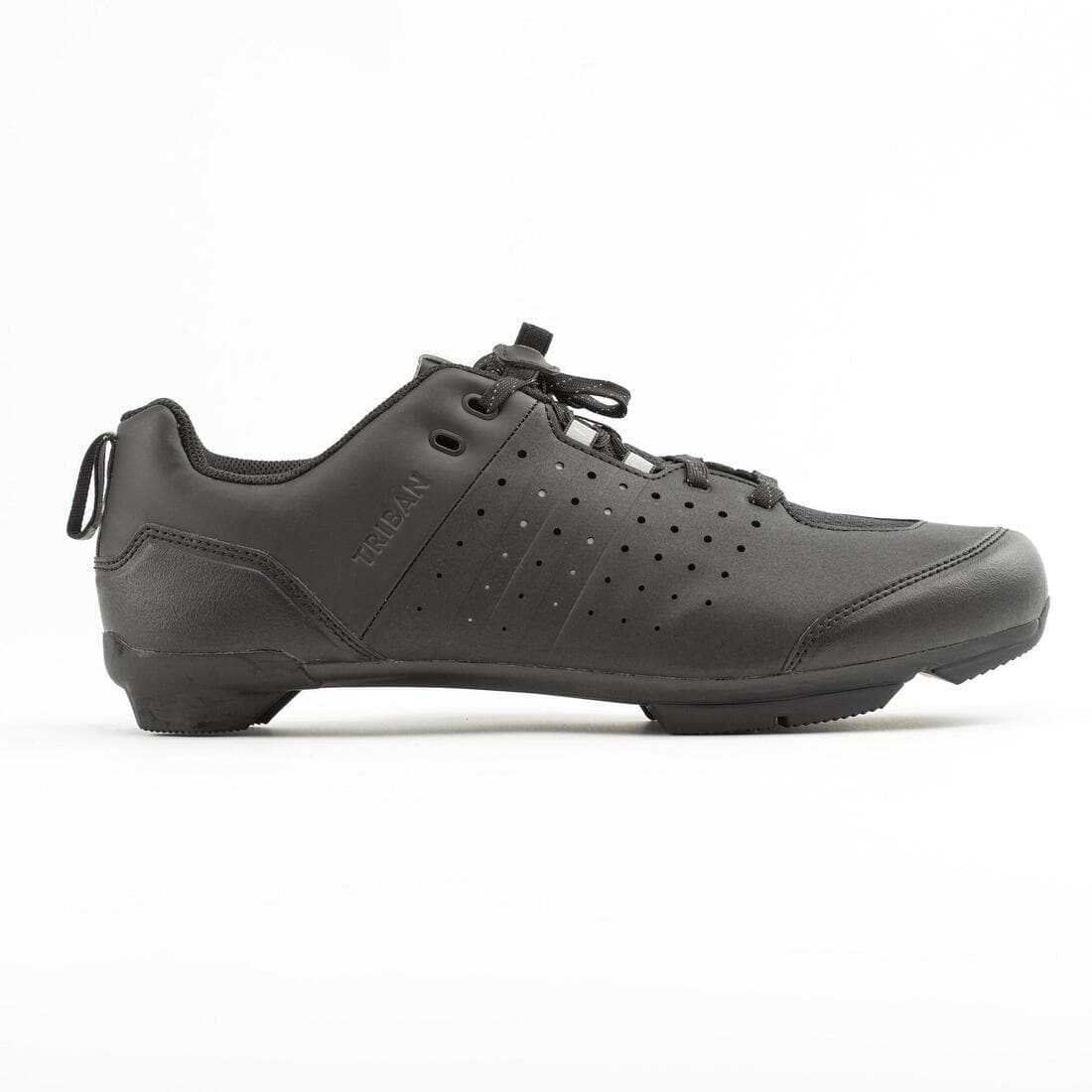 Chaussures velo a lacets spd grvl 500 noire