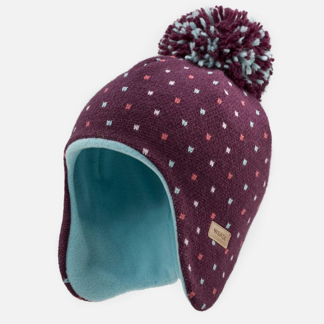 Bonnet bébé péruvien de ski / luge - SIMPLE WARM violet et