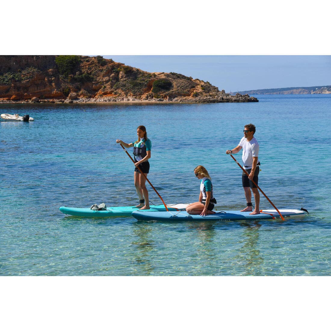 Pagaie stand up paddle démontable et réglable en 3 parties (170-220cm bleue)