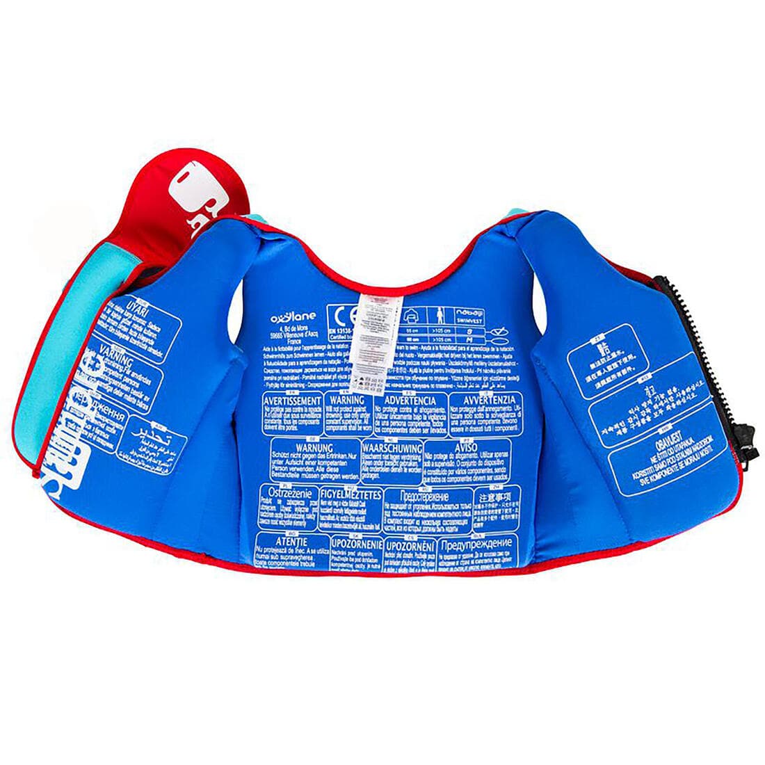 Gilet de natation mousse bleu-rouge