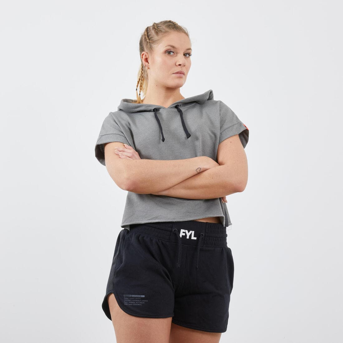 SHORT DE BOXE 100 FEMME NOIR