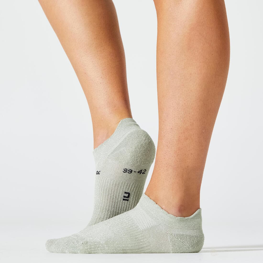 Chaussettes invisibles de fitness à effet pailleté