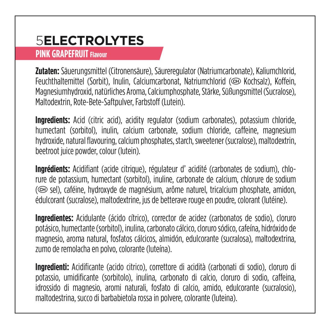 Boisson Electrolytes 10 Tablettes Pamplemousse (Avec 75mg caféine)