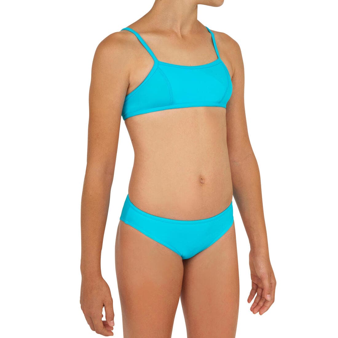 maillot de bain 2 pièces SURF FILLE BRASSIERE TURQUOISE BALI 100