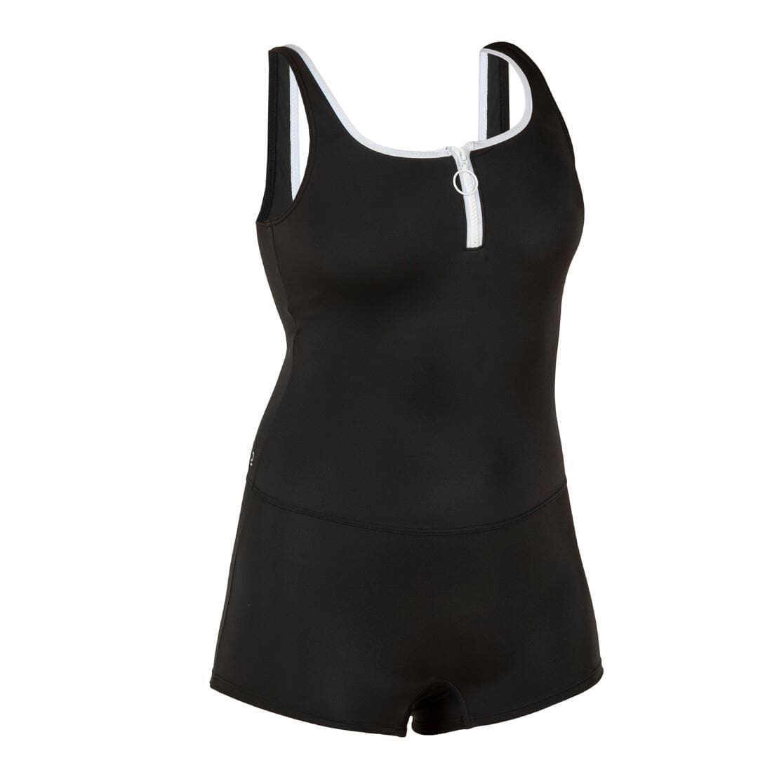 Maillot de bain de natation femme 1 pièce heva shorty zip noir