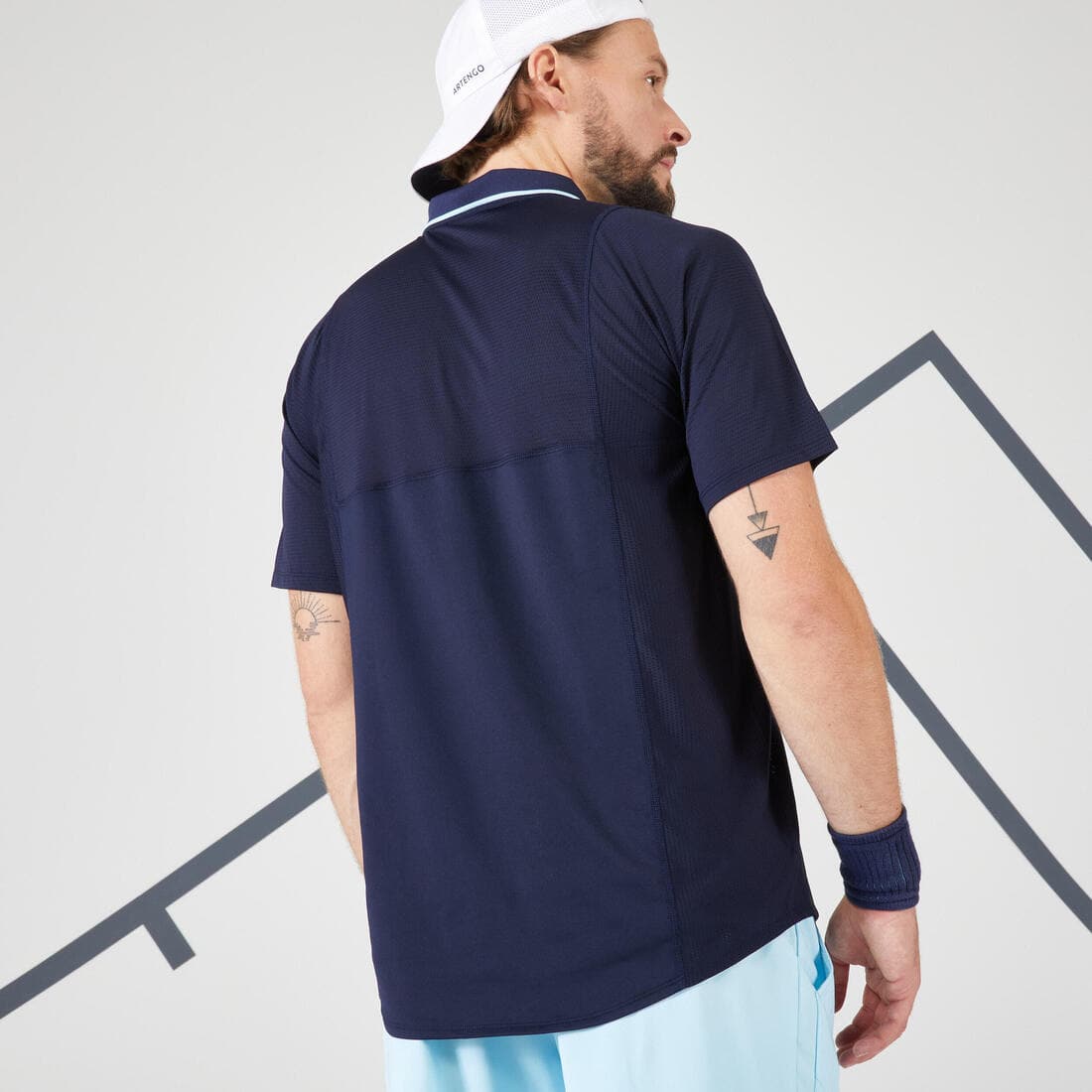 Polo tennis manches courtes Homme - Artengo DRY Marine