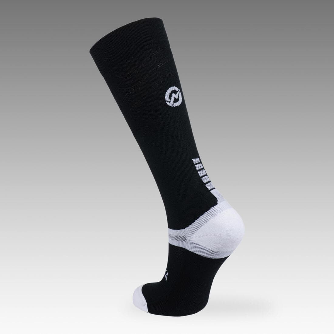 Chaussettes de handball compressives hautes adulte H900 noir/blanc