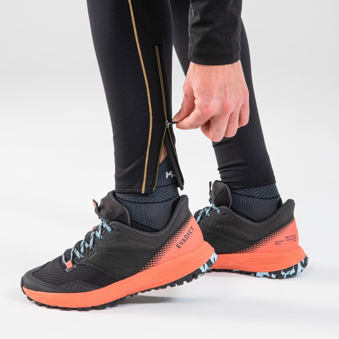 Legging de trail running avec portage Femme - KIPRUN Run 900 Carrying Noir