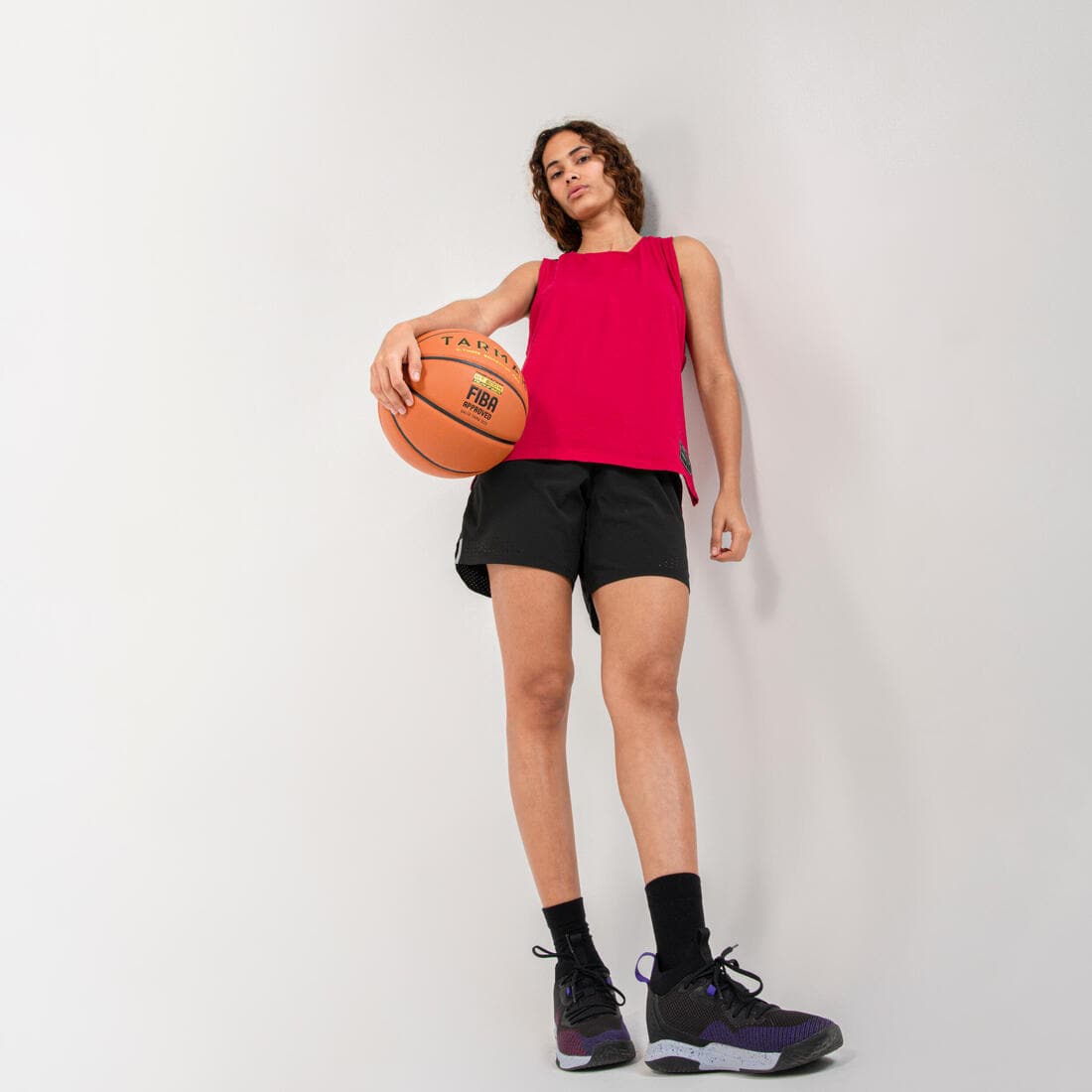 SHORT DE BASKETBALL FEMME SH500 NOIR