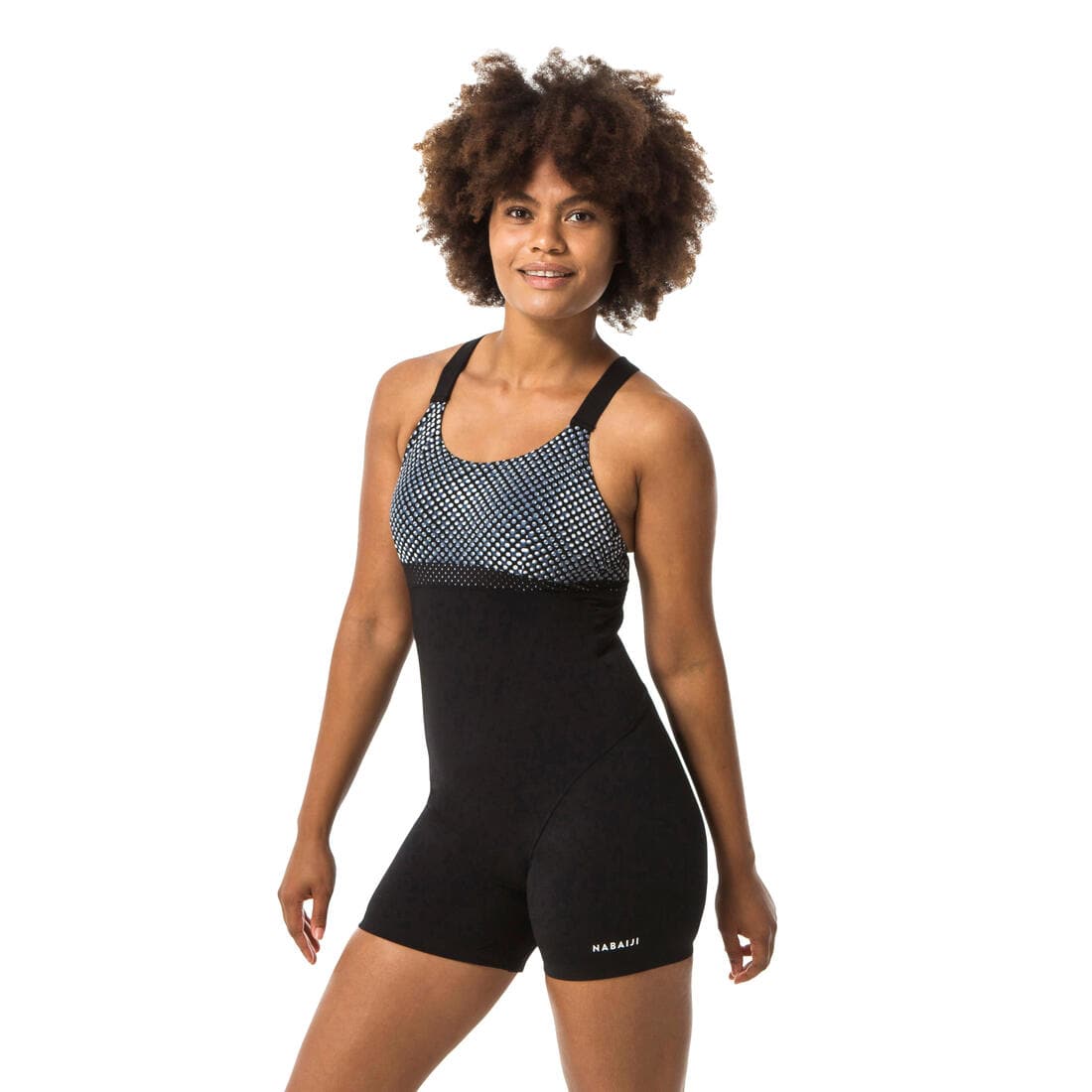 Maillot de bain 1 pièce shorty Aquagym-Aquabike femme Elea Bul noir gris