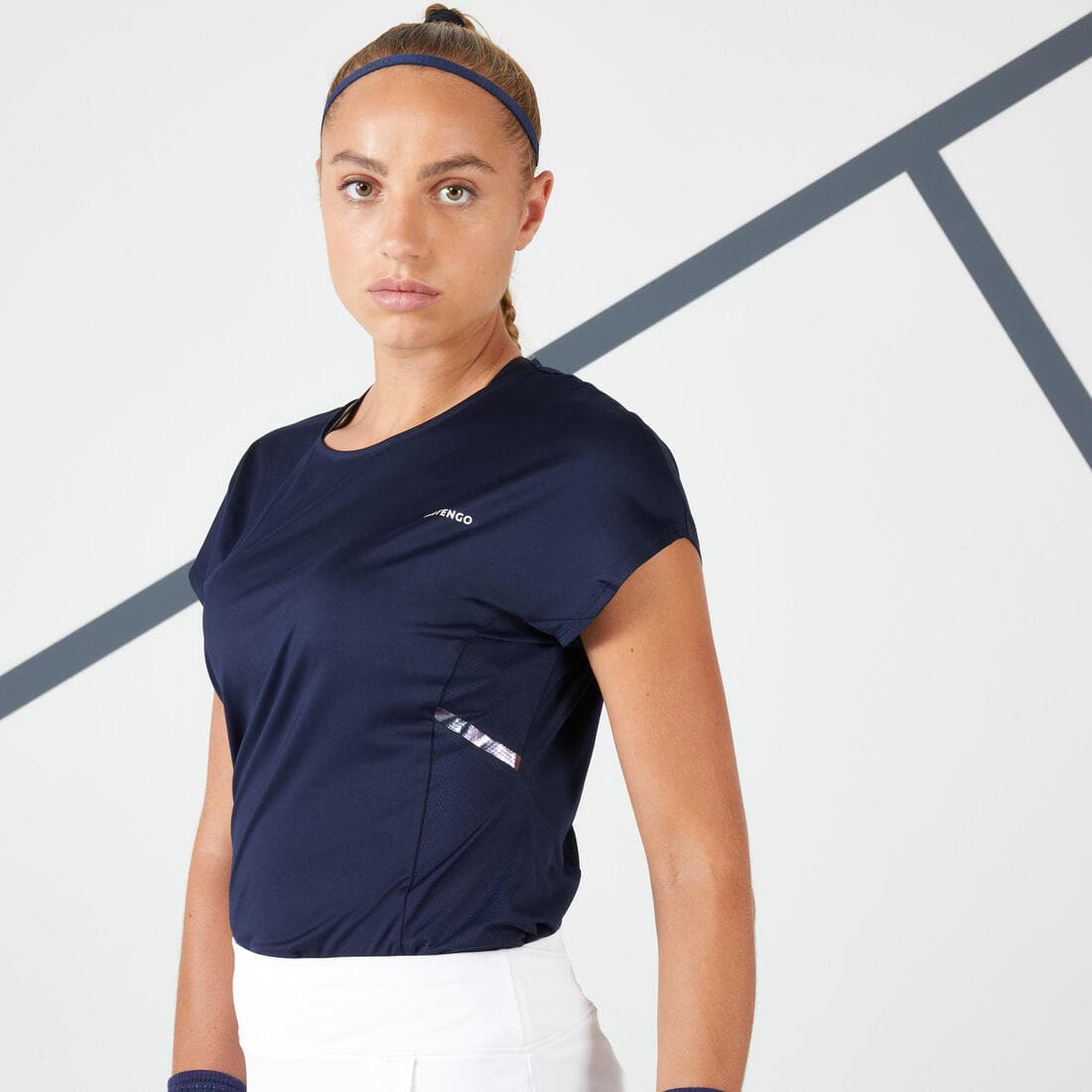 T-Shirt tennis col rond dry soft femme - Dry 500