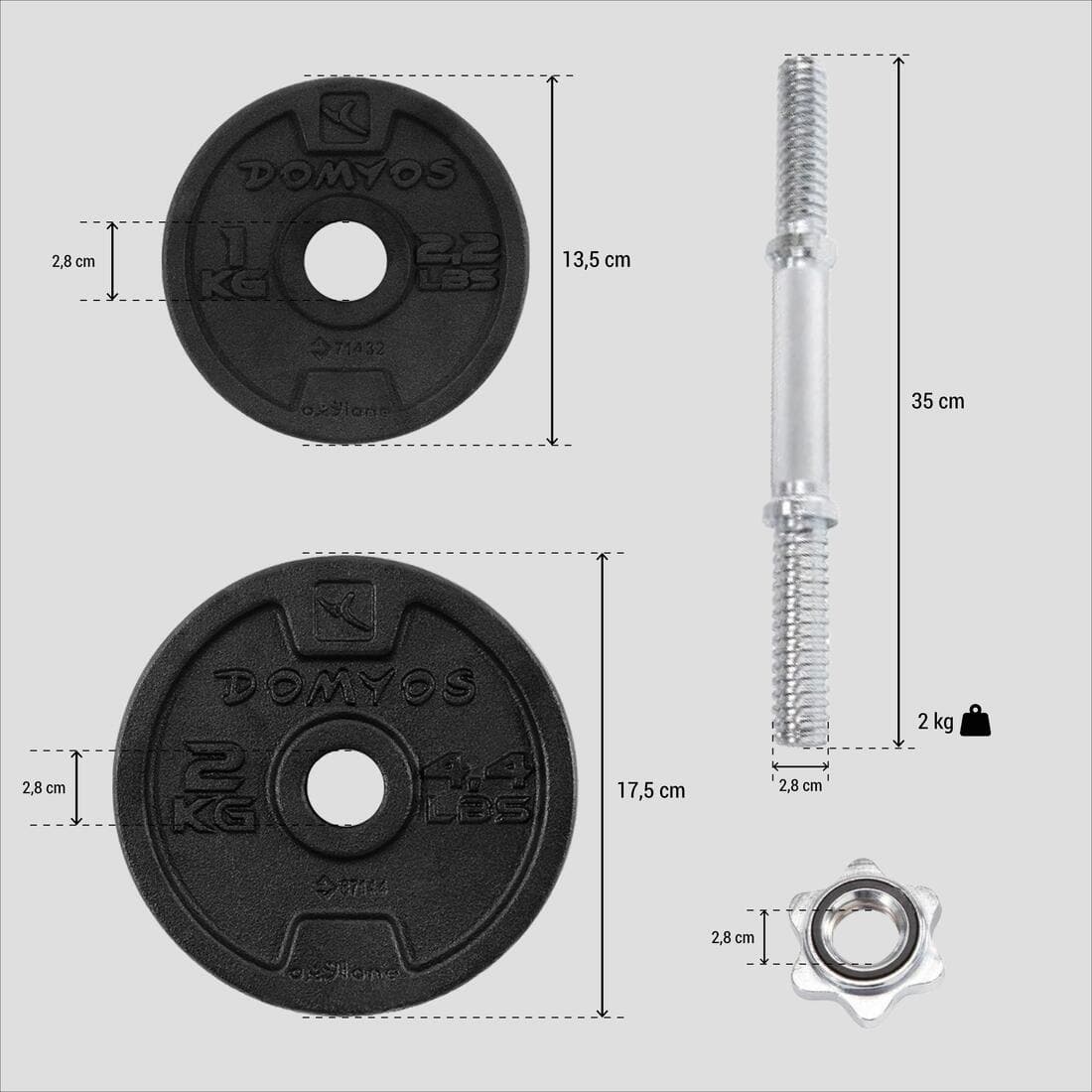 Kit haltères de musculation 20kg