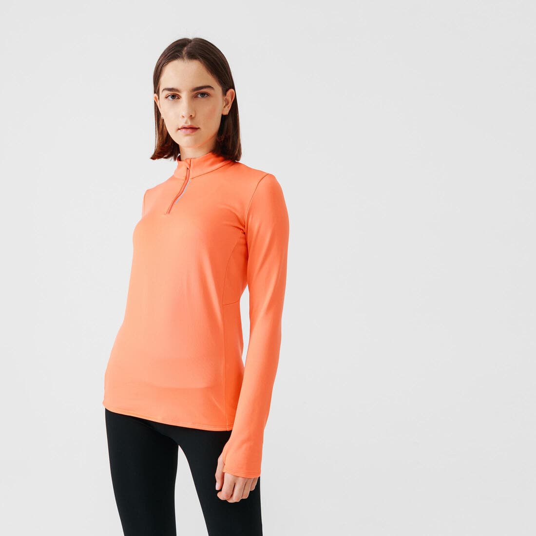 T shirt manches longues chaud running femme Zip warm